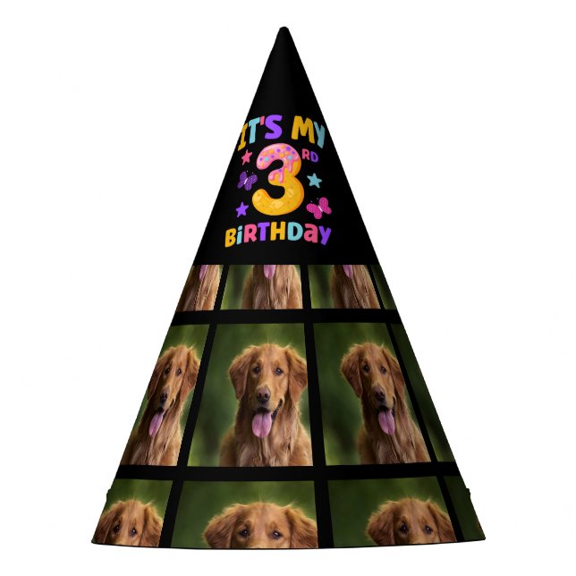 Chapeaux De Fêtes Photo de chien personnalisé Casquette de fête de 3 (Devant)