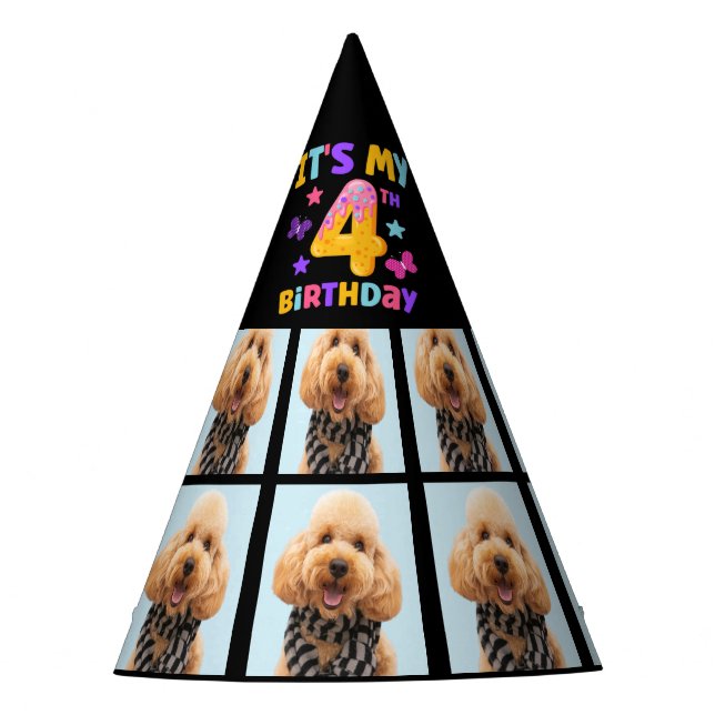 Chapeaux De Fêtes Photo de chien personnalisé Casquette de fête de 4 (Devant)