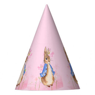 Chapeaux De Fêtes Pierre le lapin aux fleurs roses