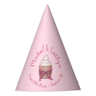 Chapeaux De Fêtes Pink Cupcake Bow arrose Fête des mariées Mariage
