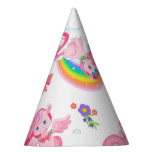 Chapeaux De Fêtes Pink Girly Magique Unicorn Rainbow Casquette de la