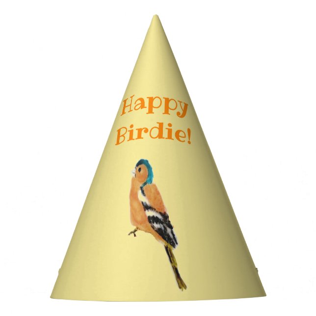 Chapeaux De Fêtes Pinson d'art d'oiseau d'anniversaire (Devant)