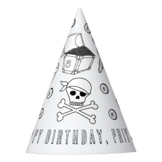 Chapeaux De Fêtes Pirate Birthday Party - Couleur votre propre Casqu