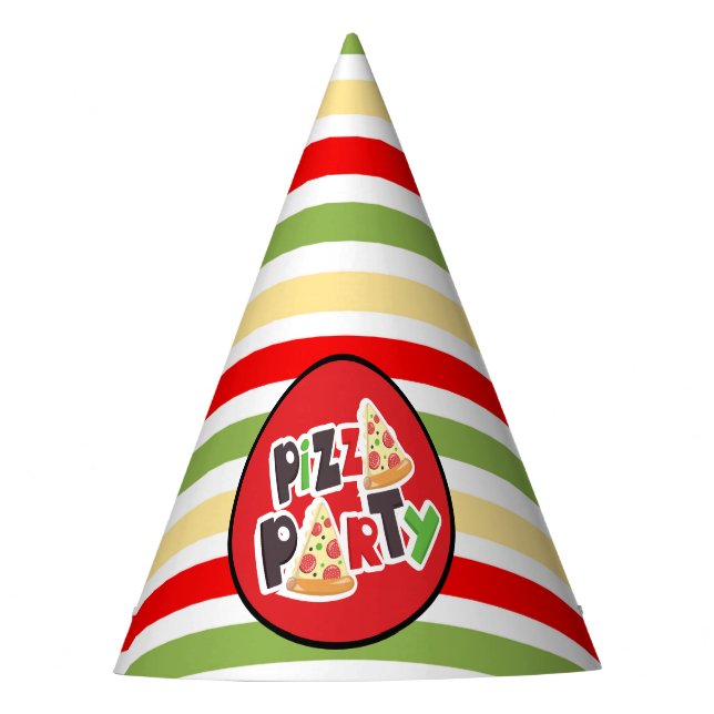 Chapeaux De Fêtes pizza à rayures cool (Devant)