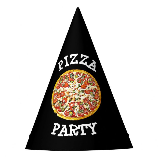 Chapeaux De Fêtes Pizza Party Papier fête Anniversaire Casquette (Devant)