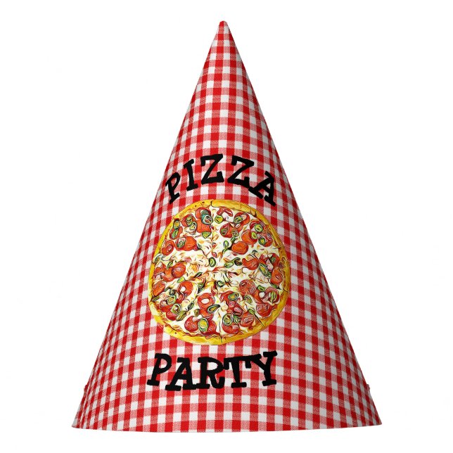 Chapeaux De Fêtes Pizza Party Papier fête Anniversaire Casquette (Devant)