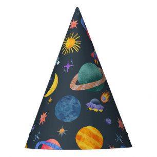Chapeaux De Fêtes Planètes spatiales Astronaut Lune Étoiles Annivers