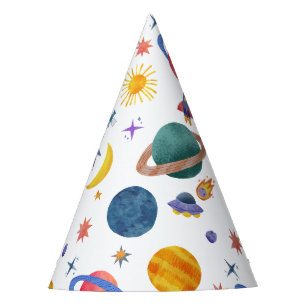 Chapeaux De Fêtes Planètes spatiales Astronaut Lune Étoiles Annivers