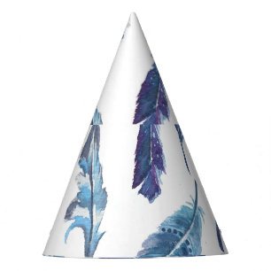 Chapeaux De Fêtes Plumes d'aquarelle : motif aéré sans soudure.