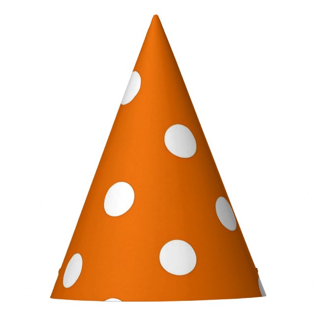 Chapeaux De Fêtes Point Polka blanc sur le Casquette du parti orange (Devant)