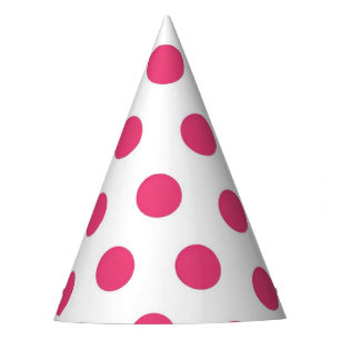 Chapeaux De Fêtes Point rose chaud sur le Casquette du parti blanc