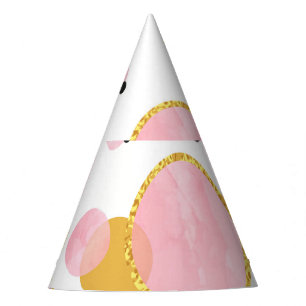 Chapeaux De Fêtes Points D'Or Rose, Vintages Géométriques.