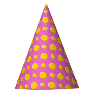 Chapeaux De Fêtes Points jaunes sur fond rose