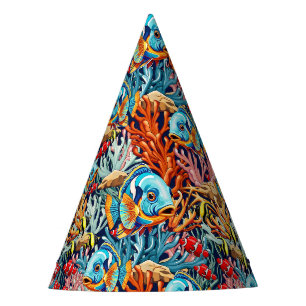 Chapeaux De Fêtes Poissons Tropicaux Couleurs Vives Ambiance Été