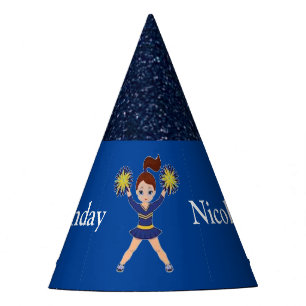 Chapeaux De Fêtes Pom-pom girl "Joyeux anniversaire" Personnalisé