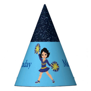 Chapeaux De Fêtes Pom-pom girl "Joyeux anniversaire" Personnalisé