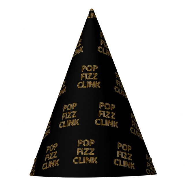 Chapeaux De Fêtes Pop Fizz Clink Typographie moderne (Devant)
