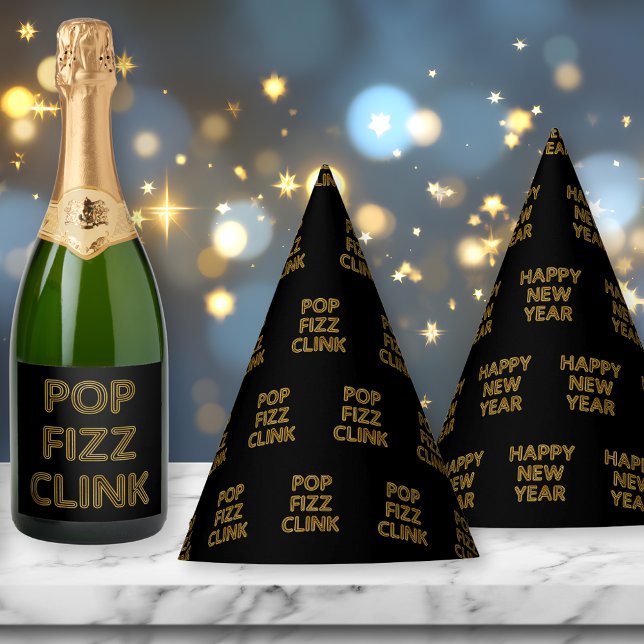 Chapeaux De Fêtes Pop Fizz Clink Typographie moderne (Créateur téléchargé)