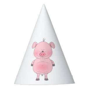 Chapeaux De Fêtes Porc mignon de bande dessinée
