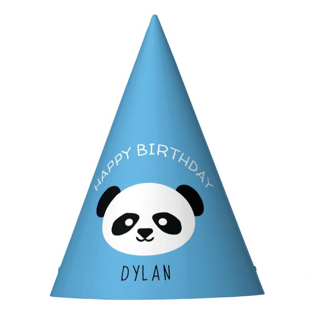 Chapeaux De Fêtes Porte de panda personnalisée Kawaii Boys d'anniver (Devant)