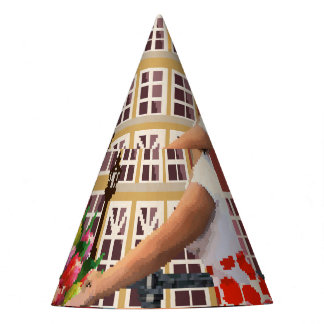 Chapeaux De Fêtes Poster d'Amsterdam : Pin-Up Girl Cycling.