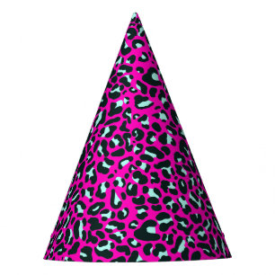 Chapeaux De Fêtes Poster de animal de Cheetah Leopard rose moderne