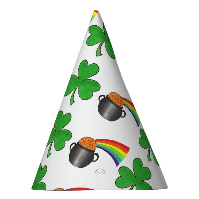 Chapeaux De Fêtes Pot of Gold Rainbow Shamrock St. Patrick's Day (Droite)