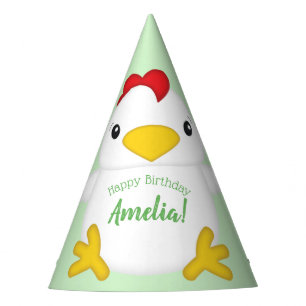 Chapeaux De Fêtes Poulet fête d'anniversaire Vert