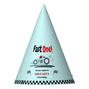Chapeaux De Fêtes Premier anniversaire Fast One Vintage Blue Race Ca