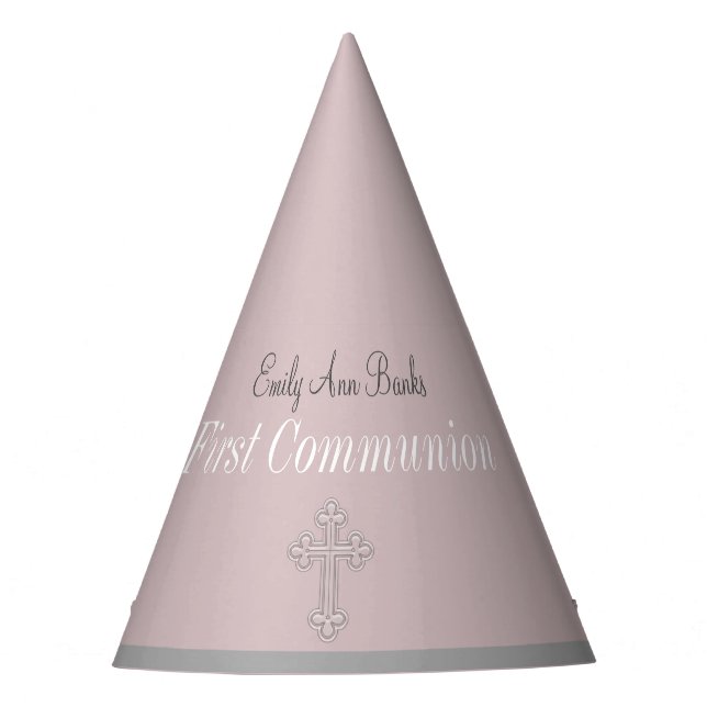 Chapeaux De Fêtes Première communion de dentelle rose (Devant)