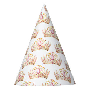 Chapeaux De Fêtes Princesse Couronne rose et or Fille d'anniversaire
