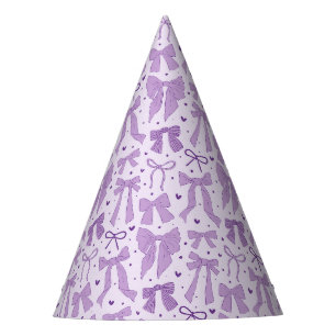 Chapeaux De Fêtes Purple Coquette Bows Motif Anniversaire