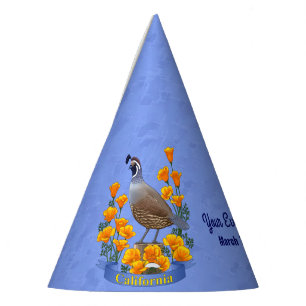 Chapeaux De Fêtes Quail d'oiseaux de l'État de Californie et coqueli