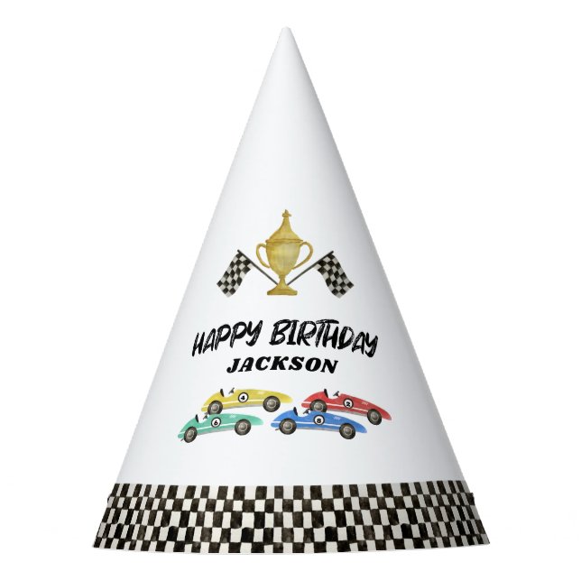 Chapeaux De Fêtes Race Car Boys Anniversaire (Devant)