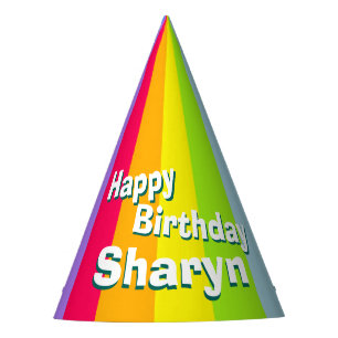 Chapeaux De Fêtes Rainbow heureux anniversaire casquette de nom pers
