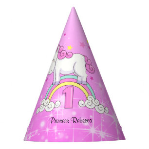 Chapeaux De Fêtes Rainbow Unicorn 1er anniversaire