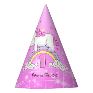 Chapeaux De Fêtes Rainbow Unicorn 1er anniversaire