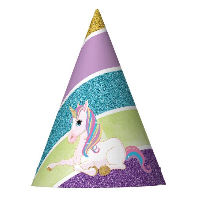 Chapeaux De Fêtes Rainbow Unicorn Anniversaire magique (Devant)
