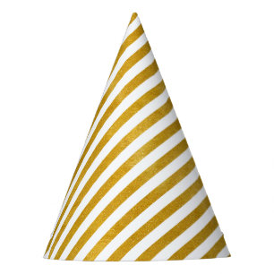 Chapeaux De Fêtes Rayure élégante d'or - coutume votre couleur