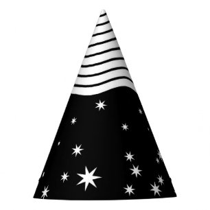 Chapeaux De Fêtes Rayures noires et blanches et étoiles