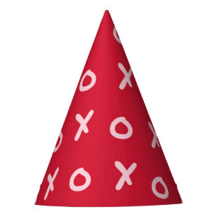 Chapeaux De Fêtes Red & Baby Light Pink X O XO XO XO's Trendy Cute