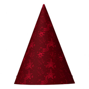 Chapeaux De Fêtes Red Metallic Stars-PAPER CASQUETTES