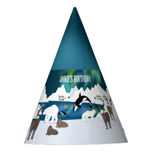 Chapeaux De Fêtes Renne polaire arctique Walrus Orca Narwhal Fox