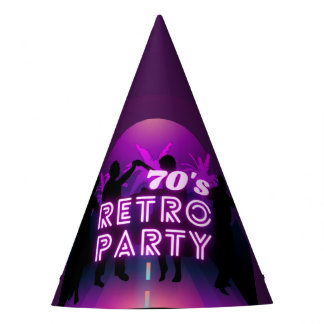 Chapeaux De Fêtes Retro 80 s Disco Dance Party Neon Purple Funky