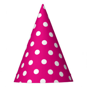 Chapeaux De Fêtes Rétro casquette rose et blanc de partie de points