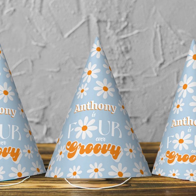 Chapeaux De Fêtes Retro Four Ever Super Boys 4e anniversaire (Créateur téléchargé)