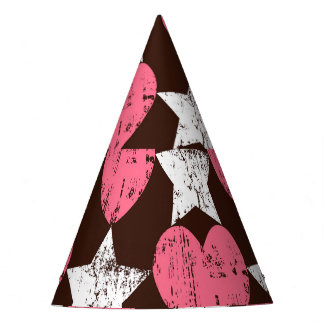 Chapeaux De Fêtes Retro Threadbare Hearts Stars Texture