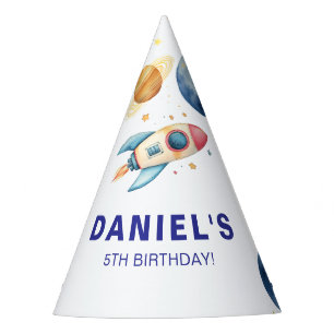 Chapeaux De Fêtes Rocket Ship Planet Espace thème personnalisé Anniv