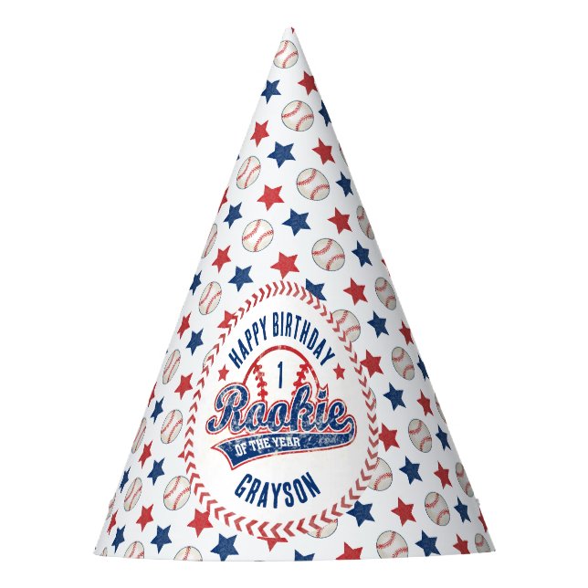 Chapeaux De Fêtes Rookie de baseball de l'année 1er Joyeux anniversa (Devant)