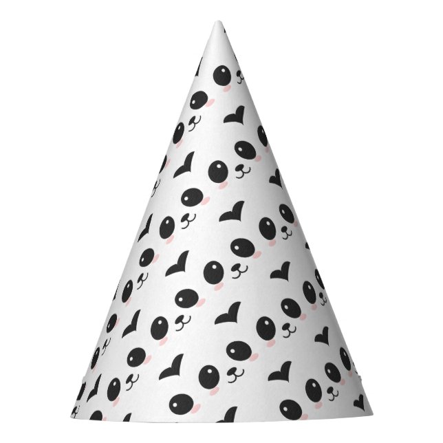Chapeaux De Fêtes Rose chinois noir et blanc d'ours panda (Devant)